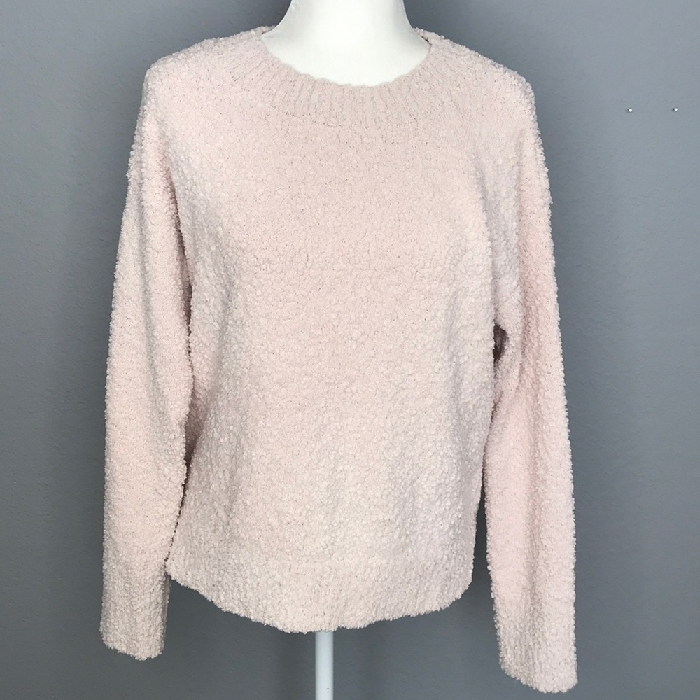 Sanctuary Teddy Textured Knit Sweater Pink, Small